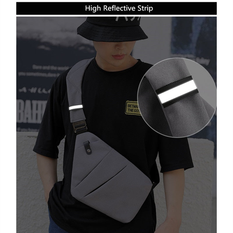 Side View of VentureShield™ Waterproof Chest Bag - Adjustable Strap Detail